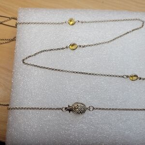 Elegant Layerable Gold Necklace with Yellow Accents